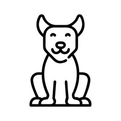 Naklejka premium Simple line illustrations. Shisa. Komainu. Messengers of the gods. Guardian deities. Japanese culture. Buddhism.