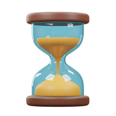 Hourglass with Sand 3d rendered, isolated on transparent background
