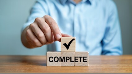 Achieve your goals with this final checkmark indicating completion and success in business.