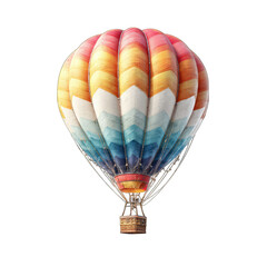 Fototapeta premium Colorful hot air balloon isolated on black background, travel concept