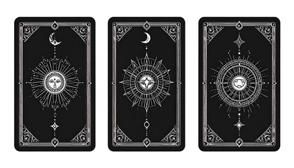 Tarot cards with celestial designs