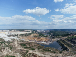 Kolubara pit on coal mining by the open way. Lazarevac, Serbia.