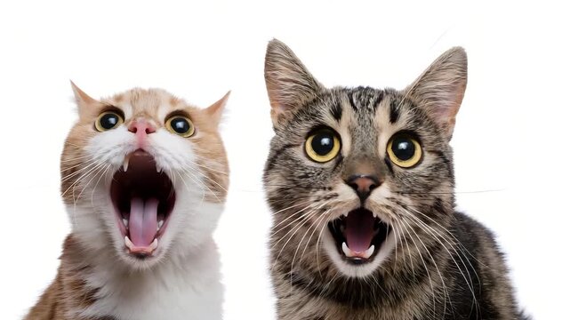Surprised Cats Expressing Shock and Awe in a Funny and Engaging Video for Social Media