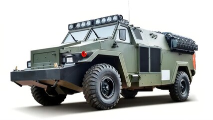 High quality video showing a detailed army tactical vehicle showcasing its robustness and design