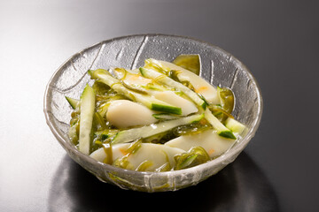 枝豆チーズかまぼこ　きゅうり　めかぶ和え