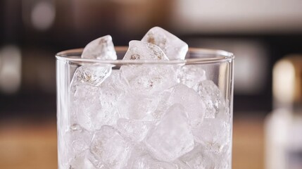 Ice cubes in a glass