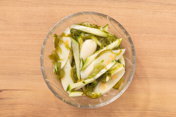 枝豆チーズかまぼこ　きゅうり　めかぶ和え