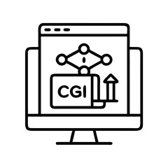 A line style icon of cgi software
