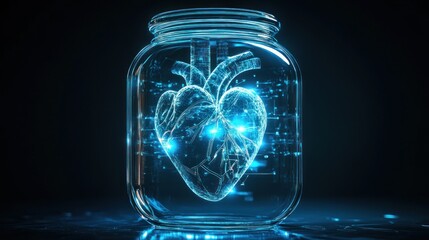 Heart in glass jar