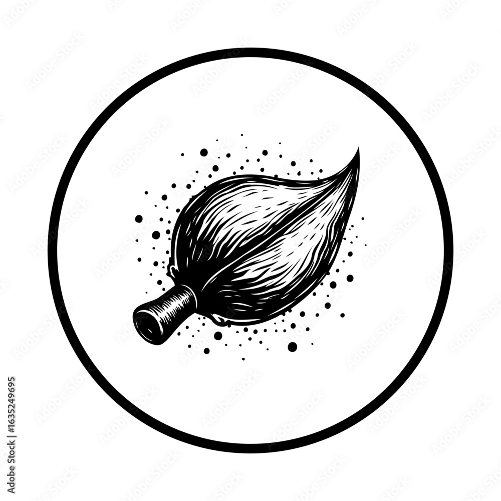 Aufkleber elegant monochrome leaf illustration encased within a circle offering a versatile design element for