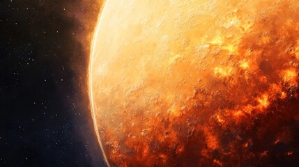 Hot planet in space
