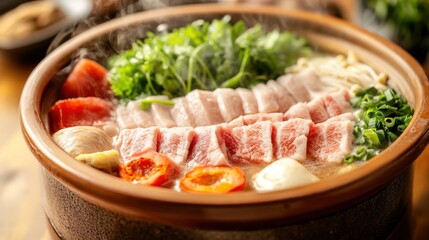 Hot Pot with Meat and Vegetables