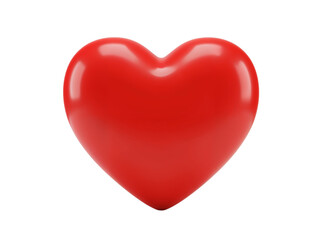 Fototapeta premium A single glossy red heart shape symbolizing love and romance isolated on transparent background