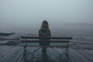 Female sorrowful and isolated