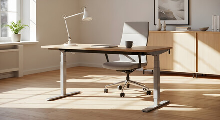 Modern Minimalist Home Office With Adjustable Workspace And Ergonomic Seating
