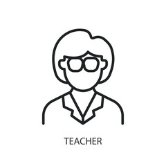 Teacher thin line vector icons.