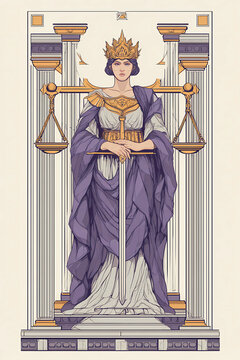 Art Deco Illustration of Elegant Woman Reaching Toward Glowing Star in Mystical Archway