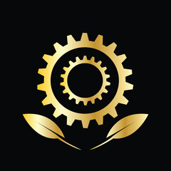 A classic golden symbol combined mechanical and organic forms in imaginative ways.