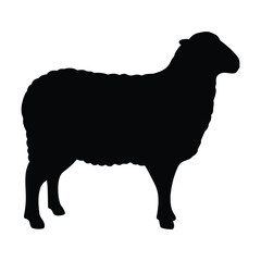 Silhouette of a sheep vector illustration for farm animal designs and livestock graphics projects