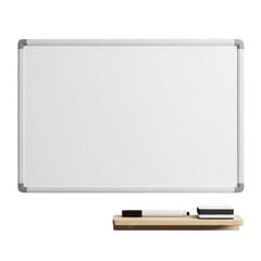 Illustration of whiteboard with marker and eraser isolated on transparent background