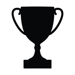 Download black silhouette trophy vector image for award achievement and championship success