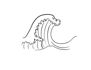wave digital drawing illustration white background
