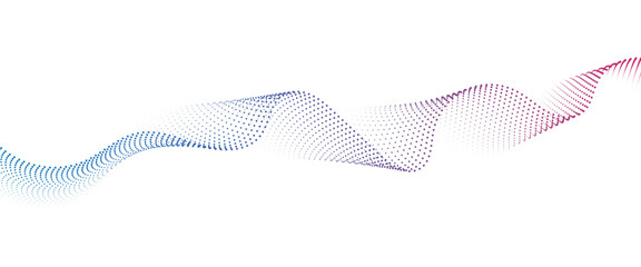 Flowing Dot Wave halftone gradient pattern on transparent background	
