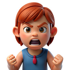 Obraz premium 3d render angrier girls with transparent background 