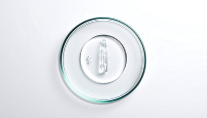 Fototapeta premium Clear liquid sample in petri dish