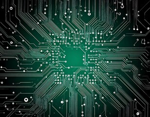 Close-up intricate circuit board pattern