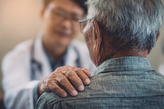The psychiatrist offered support and guidance to the distressed elderly man