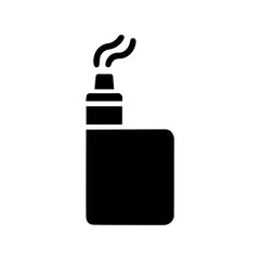 Vaping icon with transparent background showing vape device for smoking alternative and e-cigarette concept
