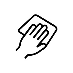 Wipe down icon with transparent background showing hand holding cloth over surface for cleaning and hygiene concept
