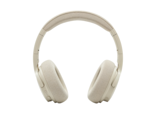 Modern over ear headphones with plush earcups and adjustable headband for immersive audio experience isolated on transparent background