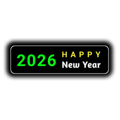 button with a word Happy new year 2026
