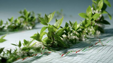 Macro Shot of Green Leaves Representing Sustainability and Nature