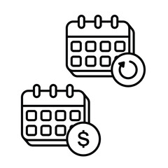 Flat Vector Outline Calendar for Time Management