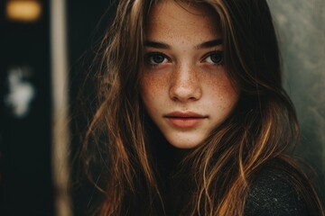 Young woman gazing at the camera