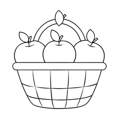A basket full of ripe apples, ready to be colored with vibrant reds, greens, and yellows. Perfect for a fun, fruity coloring adventure for all ages!
