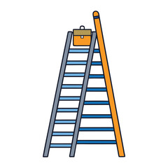 A sturdy wooden ladder with smooth rungs and natural finish, perfect for reaching high places safely. Classic design blends durability with rustic charm.
