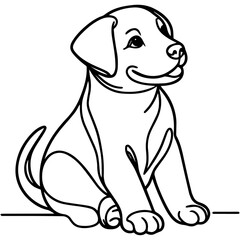 Dog Line Art Sketch