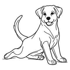 Fototapeta premium Dog Line Art Sketch