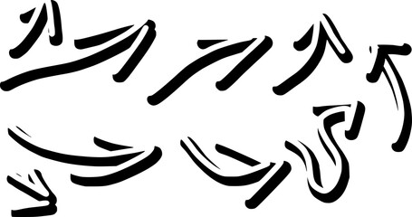 A set of black arrow with white lines, creating a sharp, minimalist design with contrast and direction.