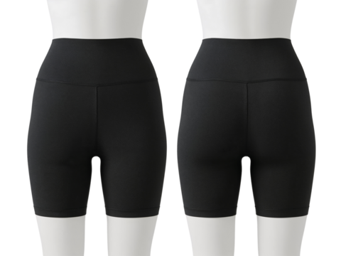 High-waisted compression shorts, workout apparel for women isolated, offering support and comfort