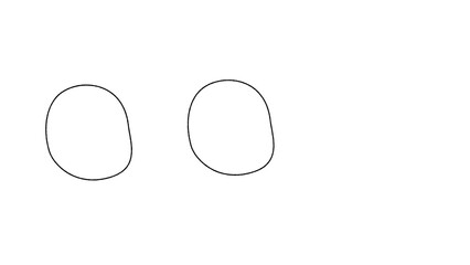 ふにゃふにゃ形のシンプル可愛い吹き出し背景透過素材2