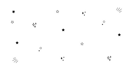 シンプルで可愛い手書き風キラキラ 黒