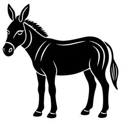 Mule Vector Art | Farm Animal Illustration