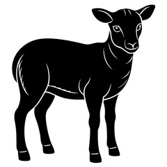 Cute Lamb Vector | Farm Animal Outline