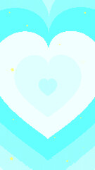 縦長8bit風可愛い水色ハートと星のキラキラ壁紙2