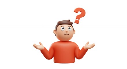 Confused cartoon character illustration